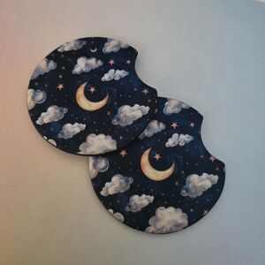 Cute moon and clouds Car coasters gift